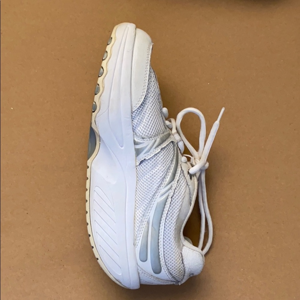 White, vintage Champion sneakers two inch platform